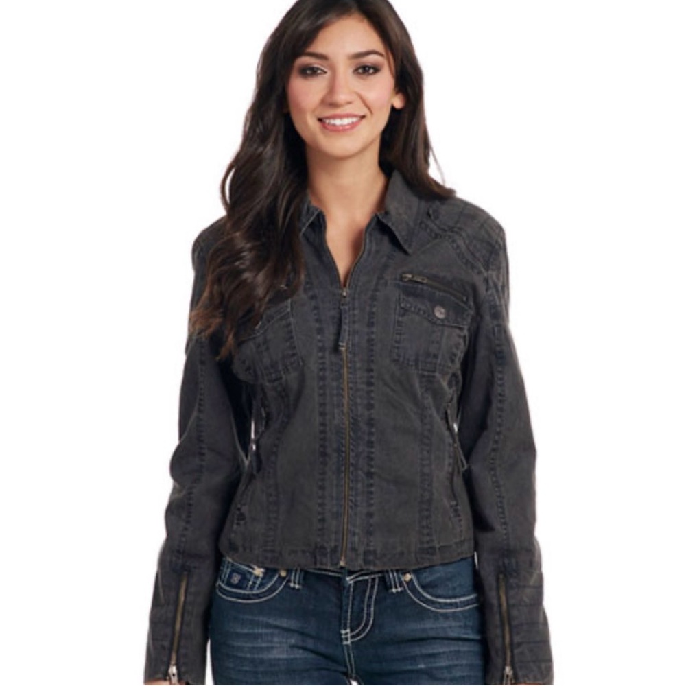 Cripple Creek Ranchwear Canvas Jacket Womens‎ Medium Country Western Rodeo Farm